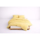 Lief Home Lüks Ranforce Kumaş %100 Pamuklu Çift Kişilik Nevresim Takımı 200X220 | Lastikli Çarşaf 180X200+25 - Sarı - 200 x 220 cm