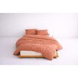 Lief Home Lüks Ranforce Kumaş %100 Pamuklu Tek Kişilik Nevresim Takımı 160X220 | Lastikli Çarşaf 120X200+30 - Kiremit - 160 x 220 cm