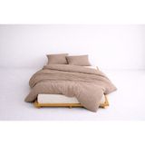 Lief Home Lüks Ranforce Kumaş %100 Pamuklu Tek Kişilik Nevresim Takımı 160X220 | Lastikli Çarşaf 120X200+30 - Taş - 160 x 220 cm