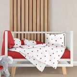 Lief Home Lüks Ranforce Kumaşından Kırmızı Kalpli Bebek Nevresim Takımı | 100X150 - 100 x 150 cm