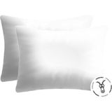Lief Home Pamuklu Fermuarlı Yastık Kılıfı | 50 x 70 ( 2 Adet ) - Beyaz - 50x70