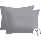 Lief Home Pamuklu Fermuarlı Yastık Kılıfı | 50 x 70 ( 2 Adet ) - Gri - 50x70