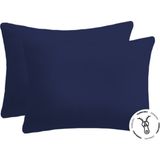 Lief Home Pamuklu Fermuarlı Yastık Kılıfı | 50 x 70 ( 2 Adet ) - Lacivert - 50x70