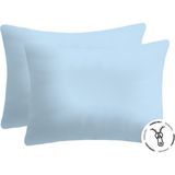 Lief Home Pamuklu Fermuarlı Yastık Kılıfı | 50 x 70 ( 2 Adet ) - Mavi - 50x70