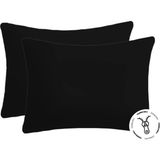 Lief Home Pamuklu Fermuarlı Yastık Kılıfı | 50 x 70 ( 2 Adet ) - Siyah - 50x70