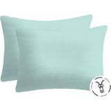 Lief Home Pamuklu Fermuarlı Yastık Kılıfı | 50 x 70 ( 2 Adet ) - Su Yeşili - 50x70