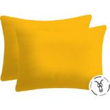 Lief Home Pamuklu Fermuarlı Yastık Kılıfı | 50 x 70 ( 2 Adet ) - Turuncu - 50x70