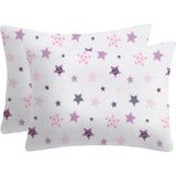 Lief Home Pamuklu Flanel ( Pazen ) Kumaşından Fermuarlı Yastık Kılıfı | 50X70 ( 2 Adet ) - Pembe