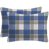 Lief Home Pamuklu Flanel ( Pazen ) Kumaşından Fermuarlı Yastık Kılıfı | 50X70 ( 2 Adet ) - Yeşil