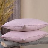 Lief Home Pamuklu Ipliği Boyalı Yıkamalı Kapaklı Yastık Kılıfı | 2’li Set | 50X70 cm | Çift Iğne Detaylı - Lila