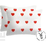 Lief Home Ranforce Kumaşından Kalpli Gizli Fermuarlı Yastık Kılıfı 50X70 ( 2 Adet)