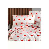Lief Home Ranforce Kumaşından Kalpli Yastık Kılıfı 50X70 ( 2 Adet)