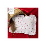 liefhome %100 Pamuklu Kırmızı Kalpli Fırfır Detaylı Bebek Yastık Kılıfı | 35x45 ( 1 Adet )