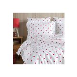 liefhome Fırfırlı Kalpli Çift Kişilik Nevresim Takımı | 4 Yastık Kılıfı | Lastikli Çarşaflı | 200x220cm