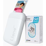 Lıene Pearl K100 Mini Bluetooth Fotoğraf Yazıcısı, 300DPI, Çinko Kağıt - Beyaz