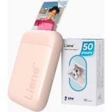 Lıene Pearl K100 Mini Bluetooth Fotoğraf Yazıcısı, 300DPI, Çinko Kağıt - Pembe