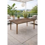Lif Mobilya Ceviz Renk 4-6 Kişilik Mdf Masa Ağaç Ayak - 70X140