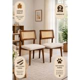 Lif Mobilya Hasır Sandalye Ceviz Renk – Iskandinav Tasarım (2’lı Set) - 2'Li Set