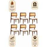 Lif Mobilya Hasır Sandalye Ceviz Renk – Iskandinav Tasarım (6’lı Set) - 6'Lı Set