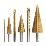 lifcasual 6 ADET Adım Matkap Ucu ve Testere Matkap Seti HSS Sac için Matkap Uçları Alüminyum Demir Metal Paslanmaz Çelik Ahşap Delik Delme Genişleyen Çok İşlevli Spiral Yivli Adım Matkap Ağaç İşleme E
