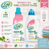 Life Baby Çamaşır Deterjanı + Konsantre Yumuşatıcı Seti 1500 ml x 2 Bebeklere Özel Doğal Temizlik Paketi