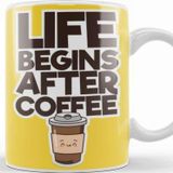 Life Begins After Coffee Porselen Kupa Bardak