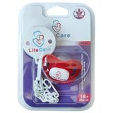 Life Care Baby Askılı Damaklı Ortodontik Emzik 3 Numara 18+ Ay Kırmızı