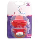 Life Care Baby Koruma Kapaklı Damaklı Ortodontik Emzik 2 Numara 6- 18 Ay Kırmızı