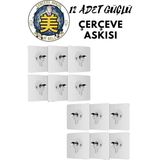 Life For You Kendinden Yapışkanlı 12 Adet Duvar Kapı Kanca Vida Çivi Askı Çerçeve Mutfak Banyo - Gri