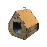 life hobi Ahşap Dekoratif Kedi Evi/yatağı Hobbit Model Turuncu