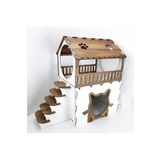 life hobi Ahşap Kedi Evi 2 Katlı