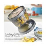 Life Kum Saati Tasarımlı Süzgeçli Saklama Kabı – Zeytin, Turşu, Mısır Için Akıllı Tasarım (Beyaz) - standart