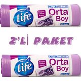 Life Lavanta Kokulu Büzgülü Çöp Torbası 2'li Paket - 55 x 60 cm