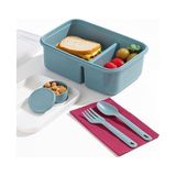 Life Lunch To Go 3 Bölmeli Beslenme Kabı – Sosluklu, Sızdırmaz Kapak, Bpa Içermez, 920 ml + 40 ml (Gri) - standart