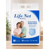 Life Net Medikal Emici Külot Yetişkin Bezi, 30 Adet, M/L/XL, 3D Sızıntı Önleyici, Ultra Kuru Üst Tabaka (Medium)