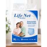 Life Net Medikal Emici Külot Yetişkin Bezi, 30 Adet, M/L/XL, 3D Sızıntı Önleyici, Ultra Kuru Üst Tabaka (X-Large)
