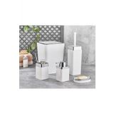 Life Plus 5 Parça Akrilik Metalize Kaplamalı Lüx Banyo Seti Beyaz