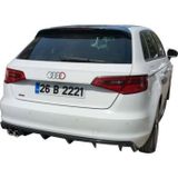 Life Tuning Audi A3 8V 2012 - 2016 Plastik Arka Tampon Eki - Difüzör (Plastik)(Boyasız)