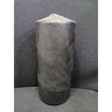 Life Wonderful Büyük Siyah Silindir Mum, Yuvarlak Şekil, 15x6 cm, Kubbeli Fitilli, Dekoratif Pillar Candle, 1 Adet