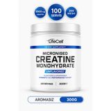 Lifecell CREATINE MONOHYDRATE | 300 G 200 Mesh Mikronize Aromasız Kreatin 3000 Mg