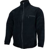 Lifeguard Büyük Beden Erkek Fermuarlı Polar Sweatshirt %100 Polyester Kapüşonsuz Yan Cepli - Siyah - 4XL