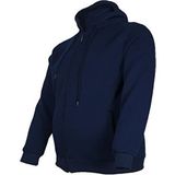Lifeguard Büyük Beden Kapşonlu Kadın Lacivert Fermuarlı Kışlık Sweatshirt Çift Cepli Uzun Kollu - 3XL