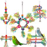 LifeIdeas Kuş Oyuncakları, 5 ADET Renkli Kuş Parçalama Oyuncakları Asılı Muhabbet Kuşu Çiğneme Oyuncakları, Küçük Orta Papağanlar, Conures, Cockatiel, Cennet Papağanı Cockatiel ve Kafes Aksesuarları için Kuş
