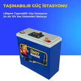 Lifepo4 Taşınabilir Güç İstasyonu 24 Ah 12V Ses Sistemleri Batarya