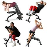LifePro Çok Amaçlı Roma Sandalyesi - Katlanabilir Sırt Uzatma Tezgahı ve Ab Bench Egzersiz Sandalyesi - Tüm Vücut Eğitimi için Çok Yönlü Evde Hiperekstansiyon Tezgahı ve Ab Sandalyesi (Gri)