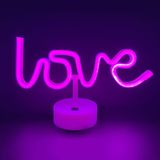 LIFESTYLES WAREHOUSE Pembe Neon Kalp Tek Boynuzlu At LED Işık, USB ve Pille Çalışan Masa Lambası, Kadınlar için Taşınabilir Gece Lambası, İdeal Sevgililer Günü, Sevgililer, Arkadaşların Kalp Işığı Hediyesi, Neon Kalp