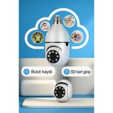 LİFİİ Wİ-Fİ ÖZELLİKLİ 360 DERECE HAREKETE DUYARLI GECE GÖRÜŞLÜ AMPUL GÜVENLİK KAMERASI