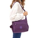 Lifonbag Kadın 6 Bölmeli Krinkıl Su Geçirmez Omuz Çantası - Lila