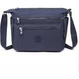 Lifonbag Kadın 6 Bölmeli Krinkıl Su Geçirmez Paraşüt Kumaş Omuz Çantası - Lacivert