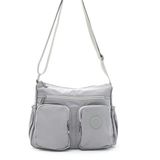 Lifonbag Kadın 7 Bölmeli Su Geçirmez Krinkıl Kumaş Çapraz Askılı Omuz Çantası Lıfonbag-9027 - 00E-Gri